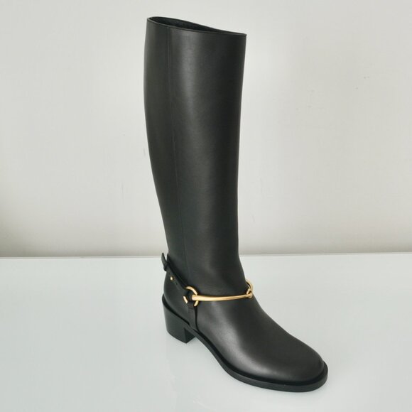 NIB GUCCI HORSEBIT LEATHER KNEE HIGH BOOTS - Picture 6 of 9